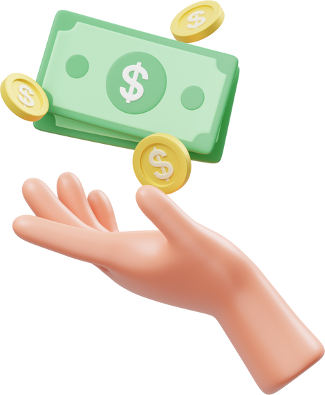 Holding Moneys 3D Icon