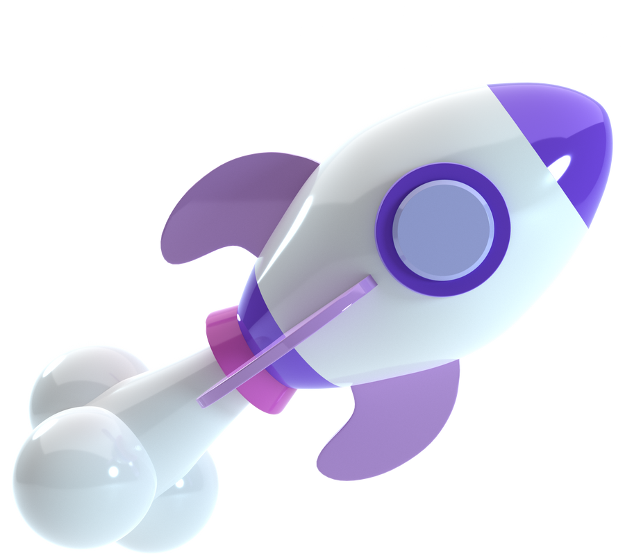 3d space rocket illustration